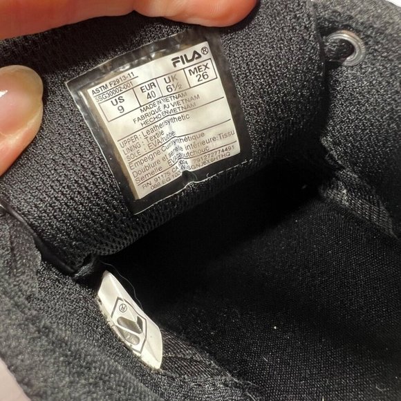 FILA womens Memory Workshift Slip Resistant Shoe Size 9 Black Leather Lace Up - Picture 11 of 12